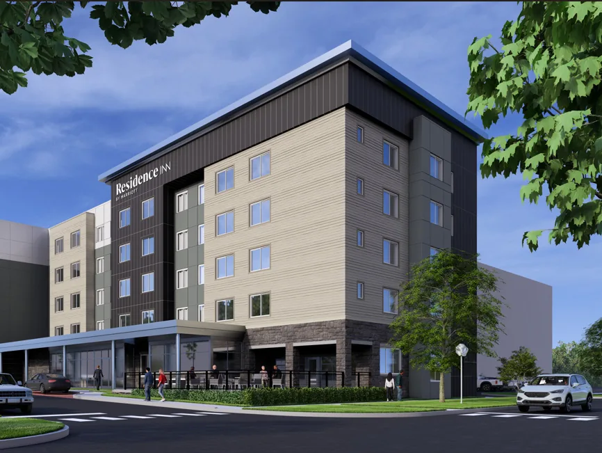 Marriott Residence Inn extended-stay hotel, Chippenham and Suffolk VA — exterior facade